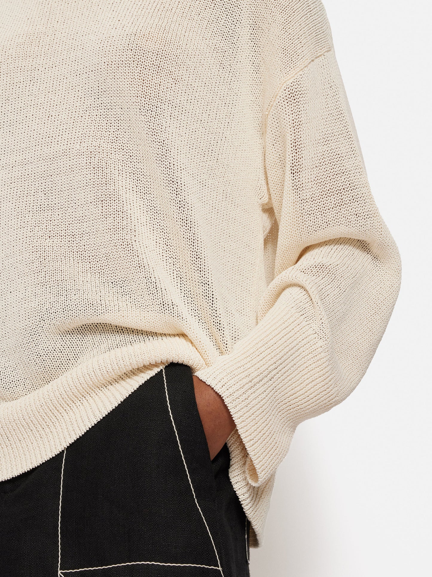 Maciel-Corded Cotton Blend Jumper | Cream
