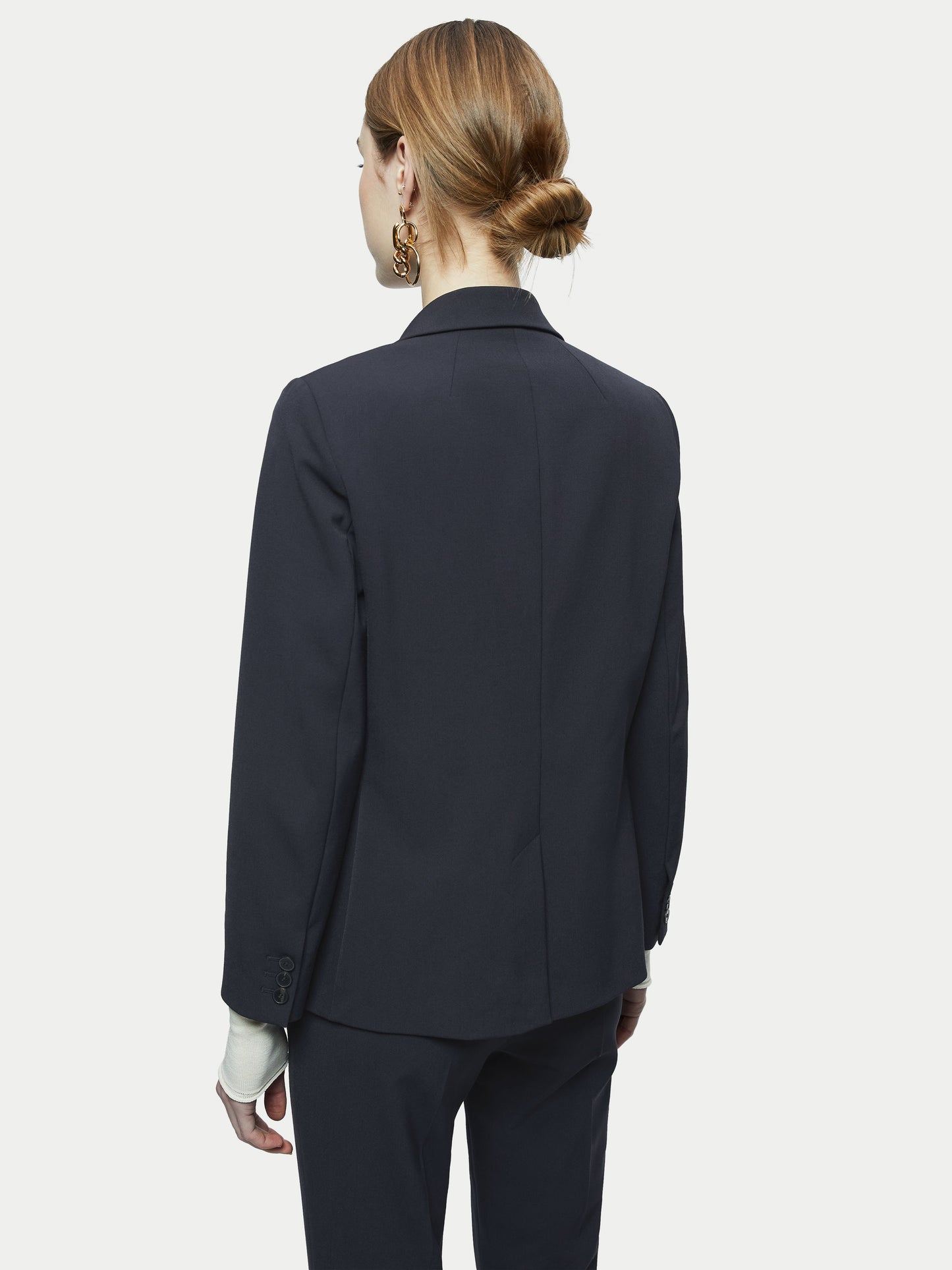 Maciel-Paris Brook Satin Lapel Shortline Blazer | Navy