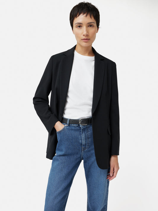 Maciel-Fluid Twill Knox Blazer | Black