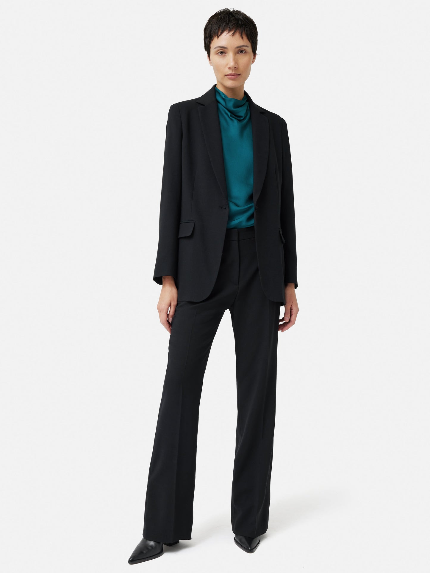 Maciel-Fluid Twill Knox Blazer | Black