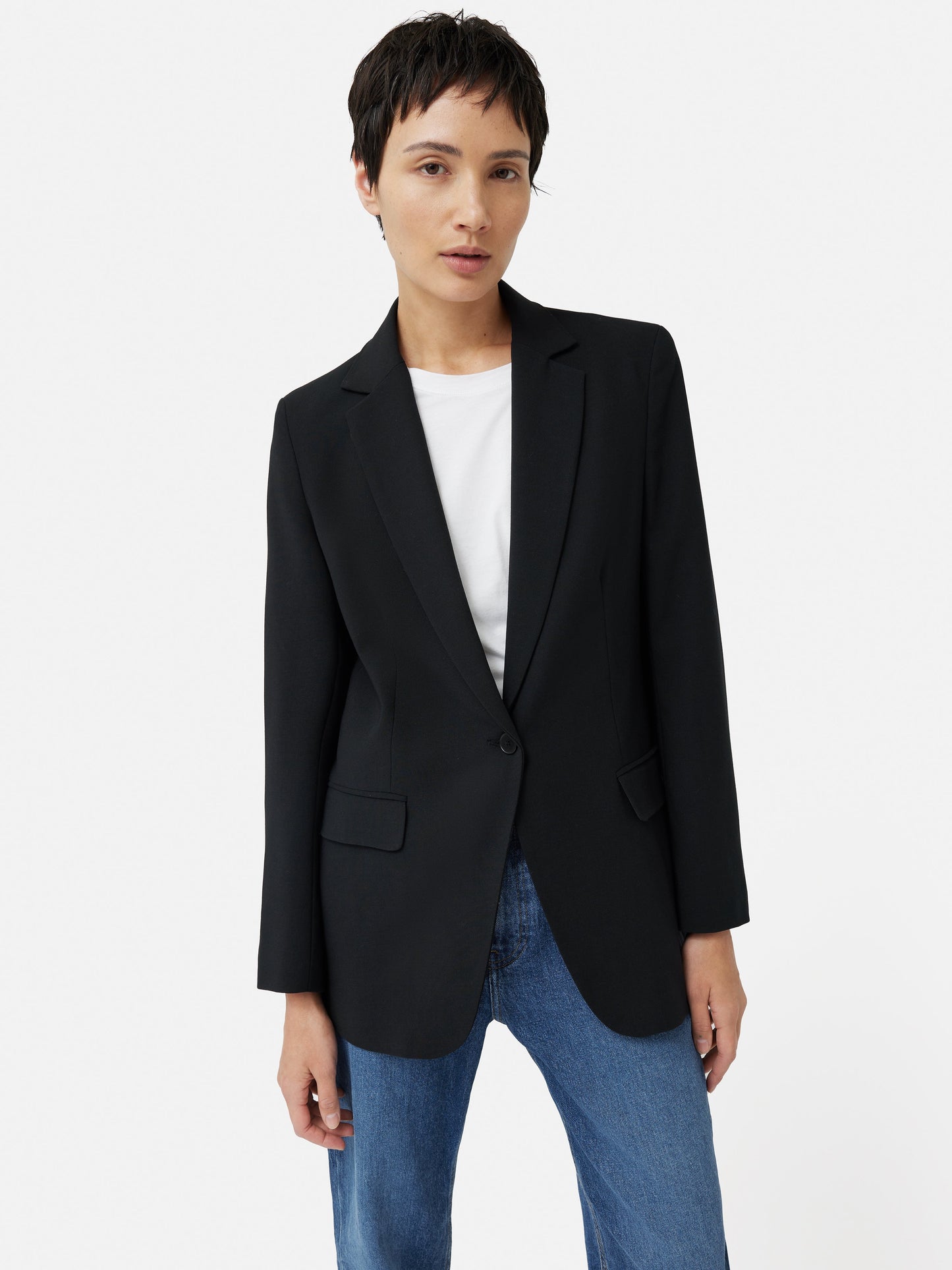 Maciel-Fluid Twill Knox Blazer | Black