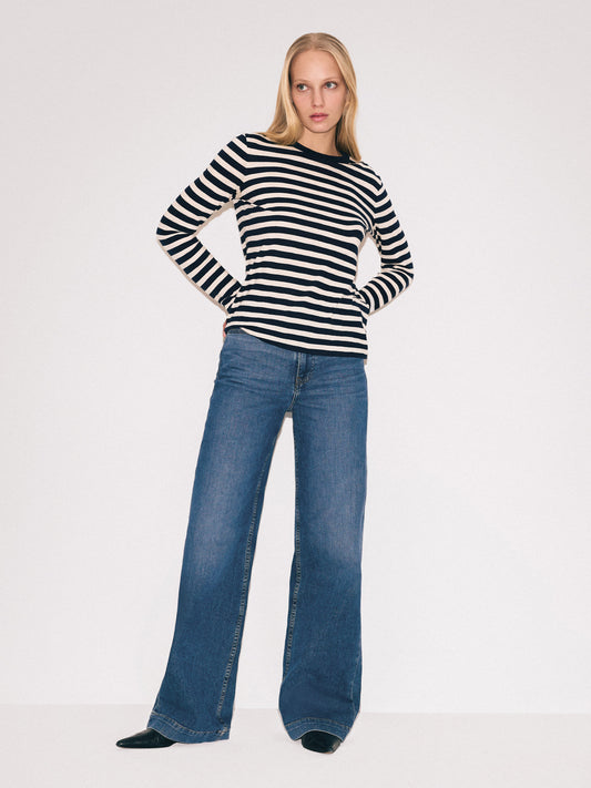 Maciel-Balfour Long Wide Leg Jean | Vintage Mid Blue