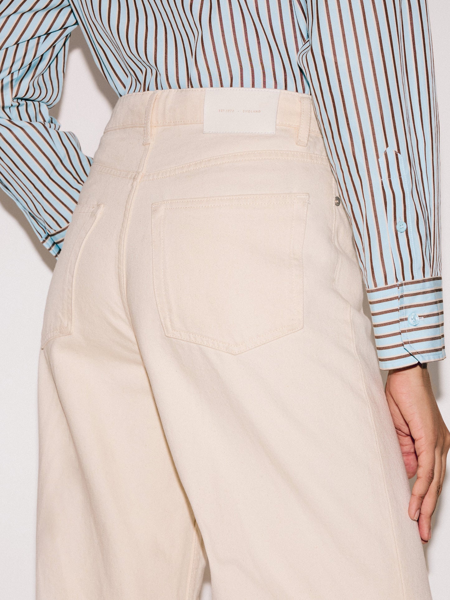 Maciel-Balfour Long Wide Leg Jean | Ecru