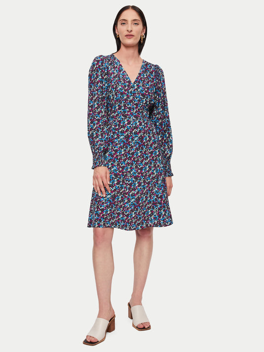 Maciel-Vintage Ditsy Long Sleeve Dress | Grey