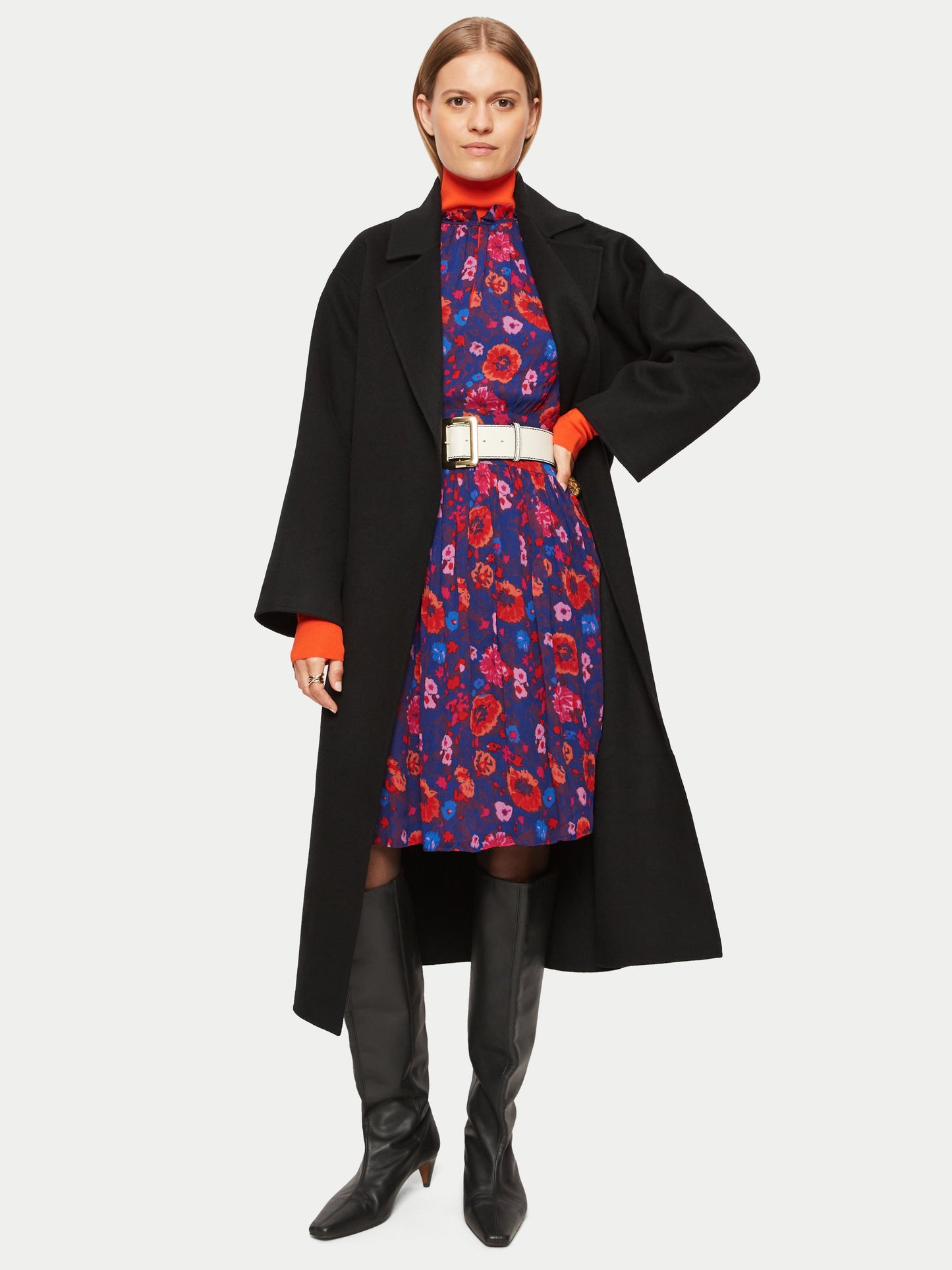 Maciel-Celestial Floral Crinkle Dress | Navy