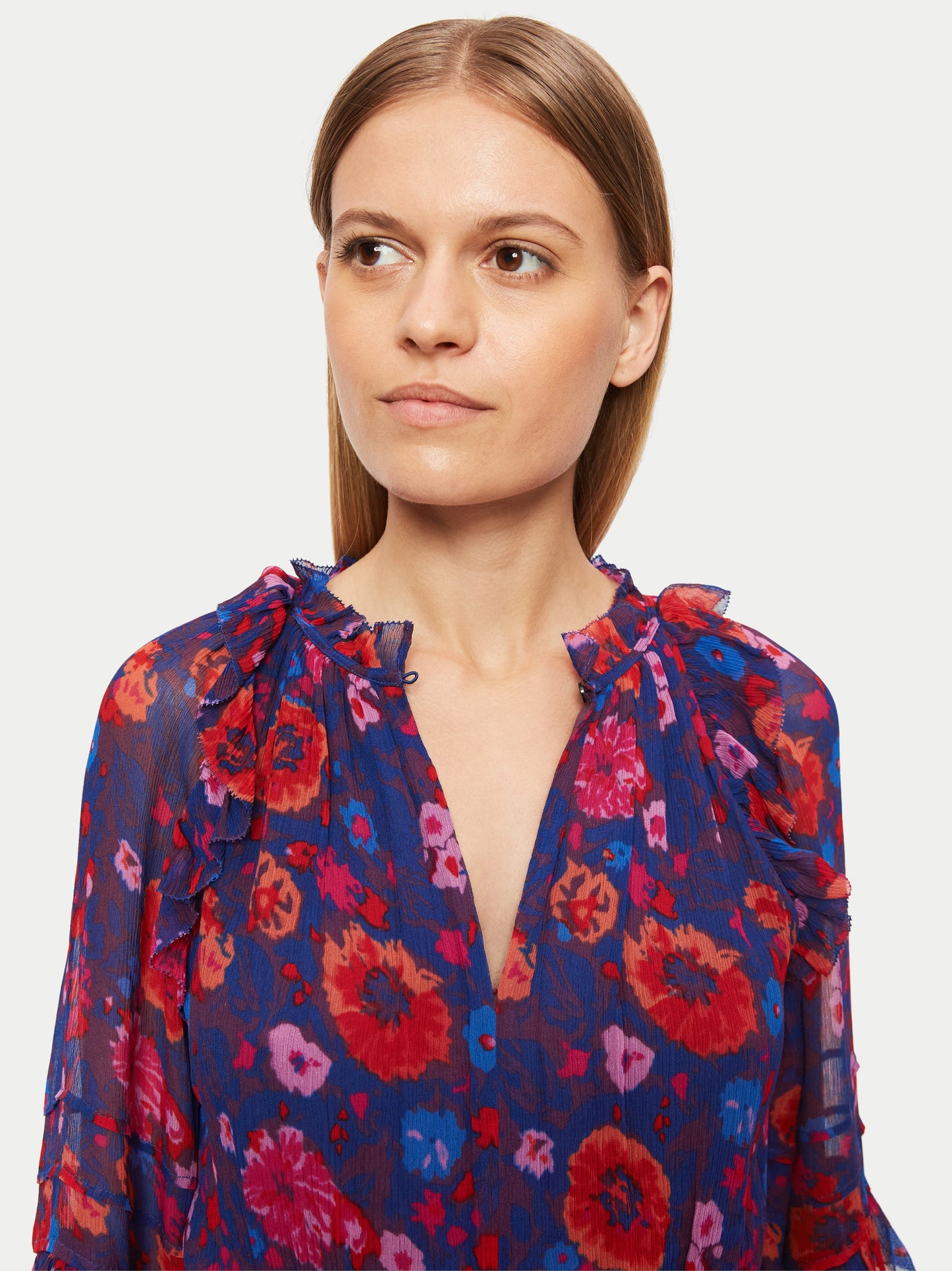 Maciel-Celestial Floral Crinkle Dress | Navy
