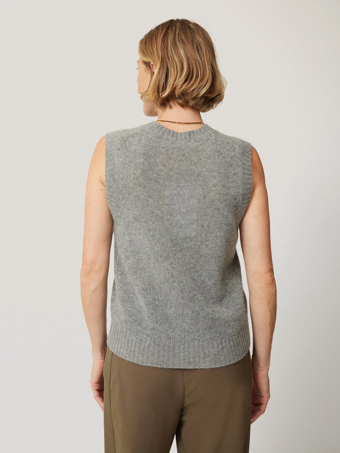 Maciel-Cashmere Crew Neck Tank | Grey