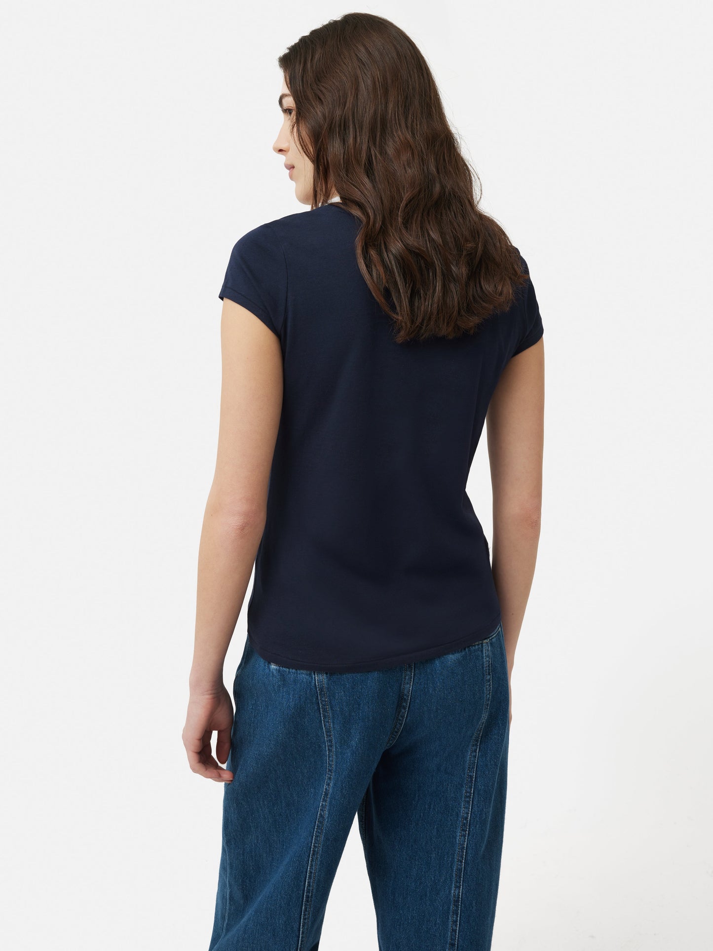 Maciel-Supima Cotton Scoop Neck Tee | Navy