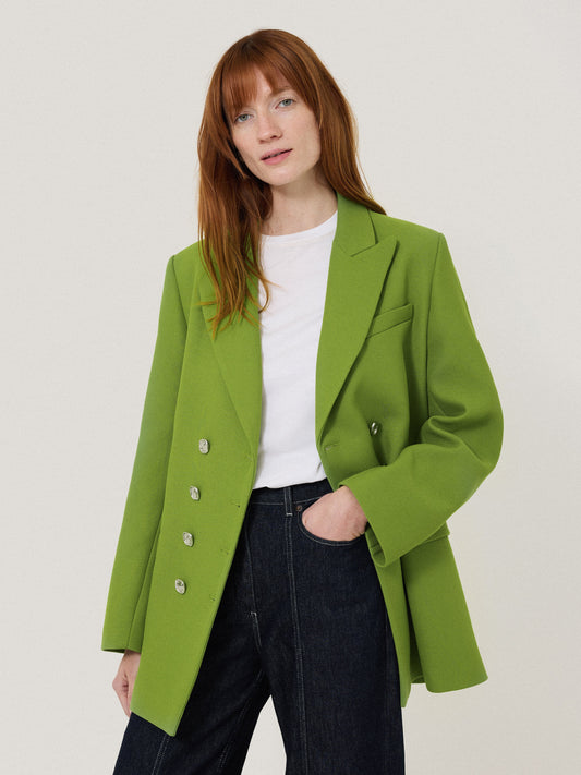 Maciel-Silver Button Military Jacket | Green