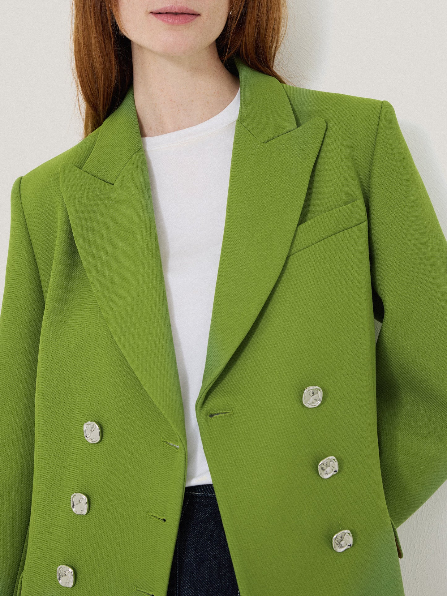 Maciel-Silver Button Military Jacket | Green