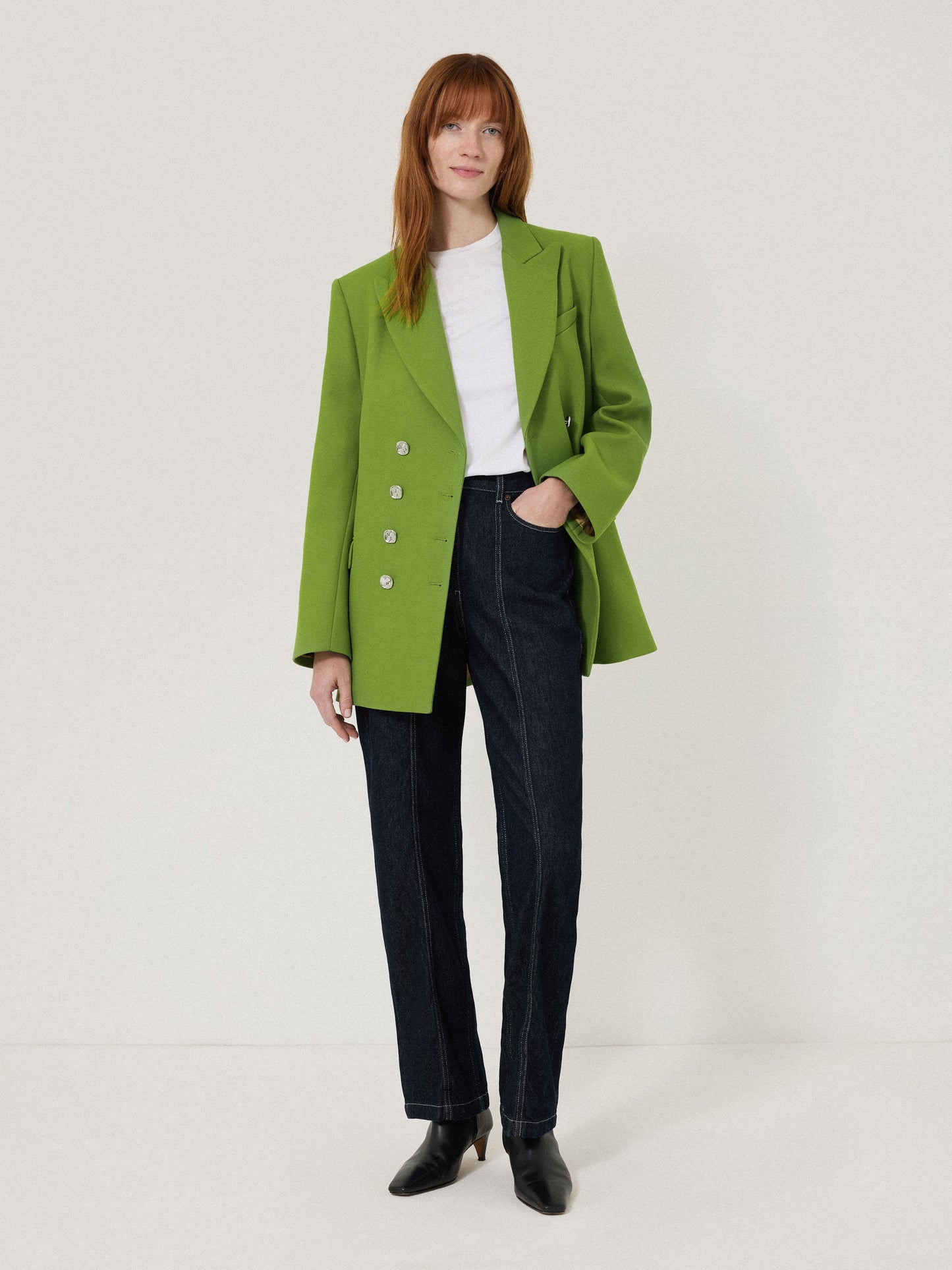 Maciel-Silver Button Military Jacket | Green