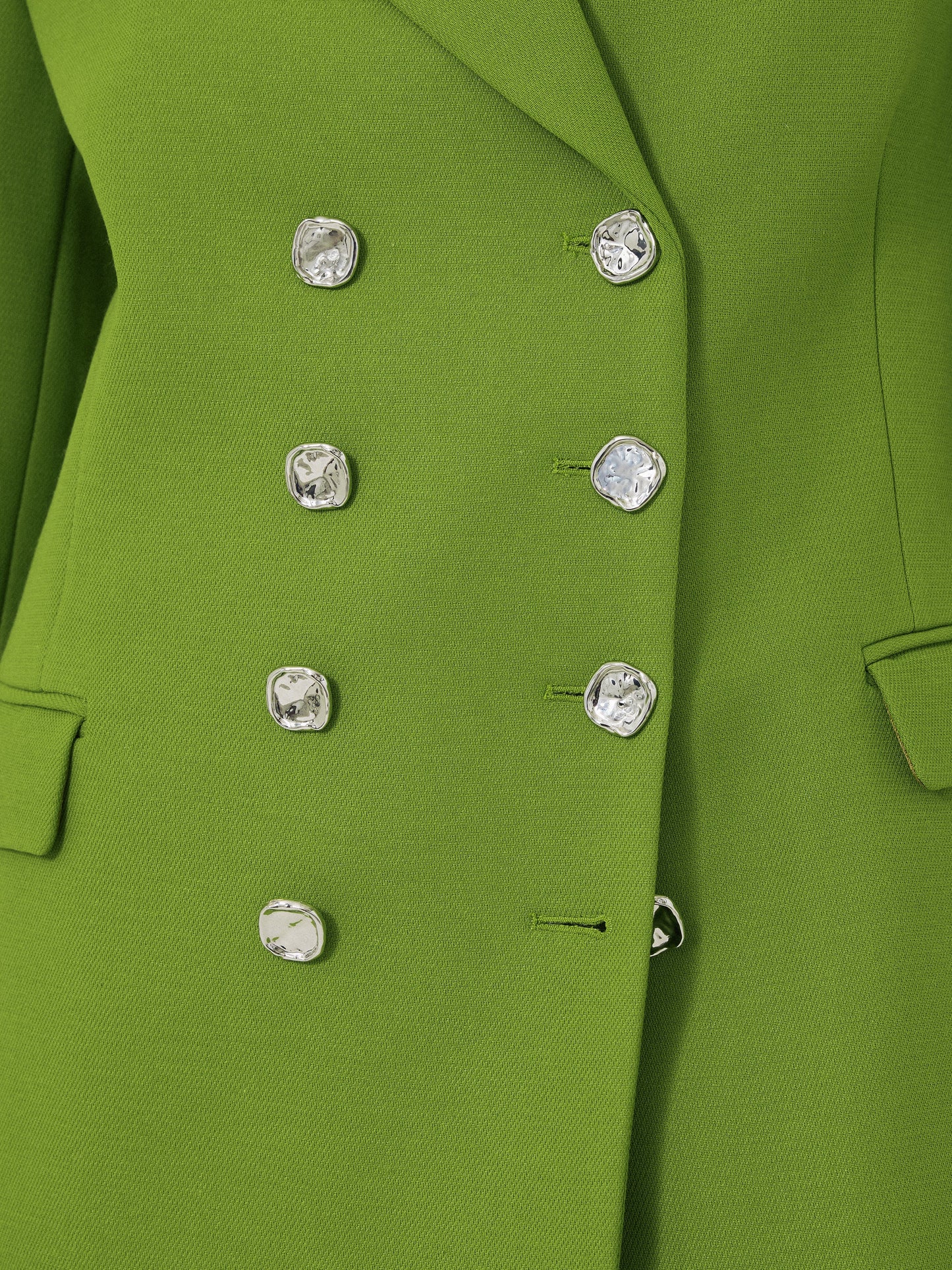 Maciel-Silver Button Military Jacket | Green