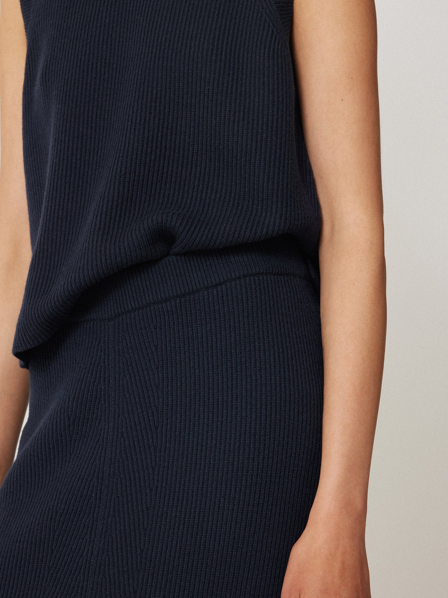 Maciel-Cotton Blend Knitted Skirt | Navy